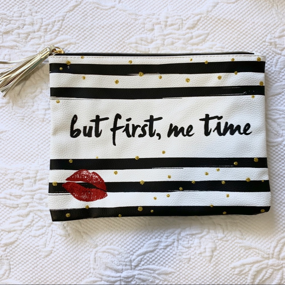 NWOT Makeup Bag Me Time Cosmetic Pouch Zip Clutch